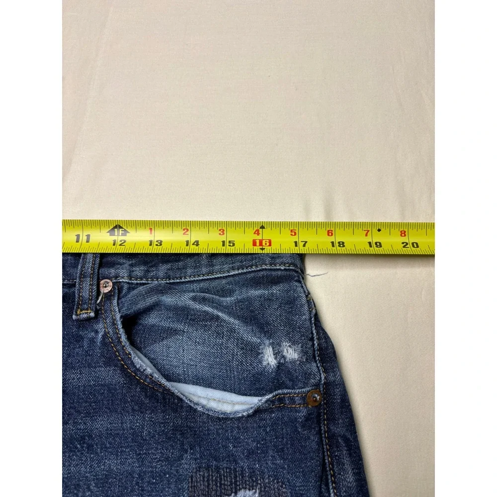 Polo Ralph Lauren Classic Fit‎ Distressed Dark Wash Blue Jeans Mens 33x32
